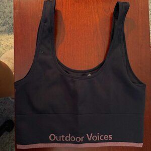 Black and pink Outdoor Voices OV Longline Sports Crop in M